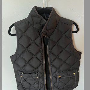 J.Crew Quilted Puffy Black Vest